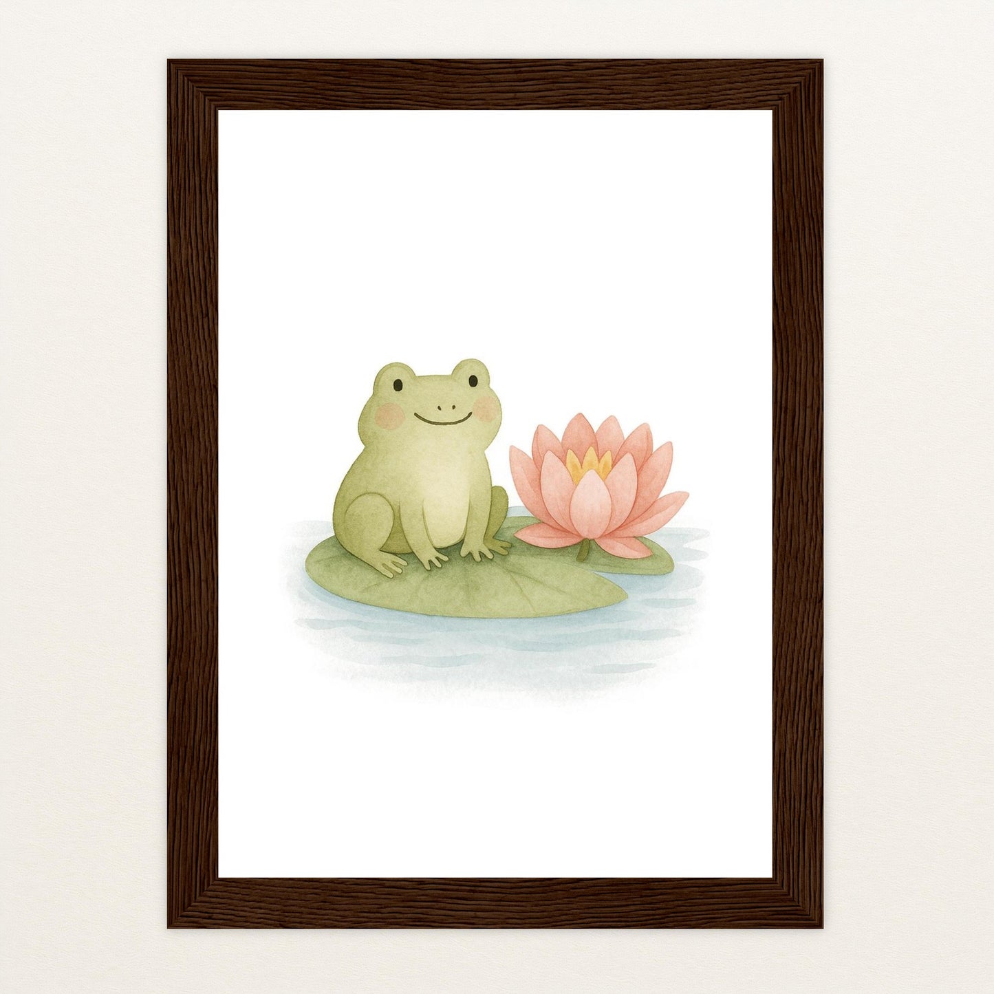 Flocke der Frosch Poster mit Holzrahmen von tinylearner