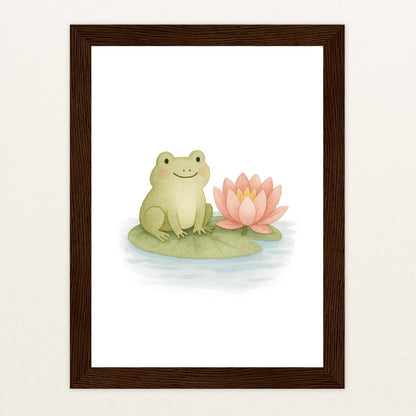 Flocke der Frosch Poster mit Holzrahmen von tinylearner