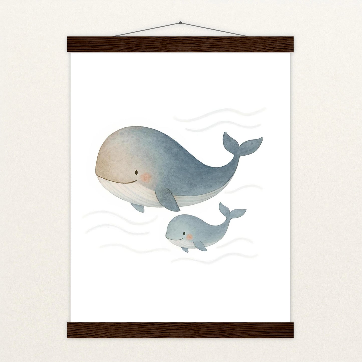 Willi der Wal - Motiv: "Familie" Poster mit Leisten von tinylearner