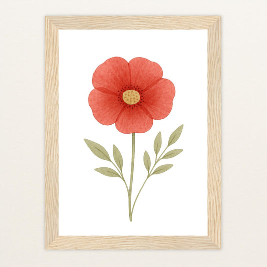Mohnblume Poster mit Holzrahmen von tinylearner