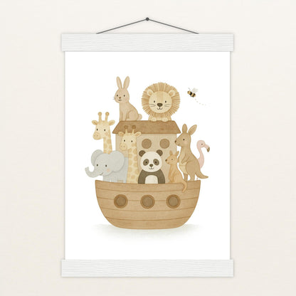 Tierfreunde - Motiv: "Arche Noah" Poster mit Leisten von tinylearner