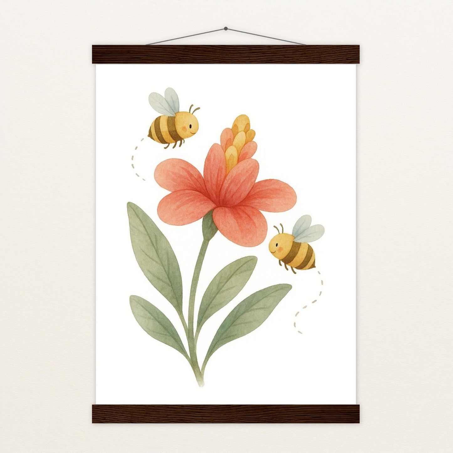 Bibi die Biene - Motiv: "Blume" Poster mit Leisten von tinylearner