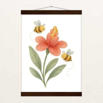 Bibi die Biene - Motiv: "Blume" Poster mit Leisten von tinylearner