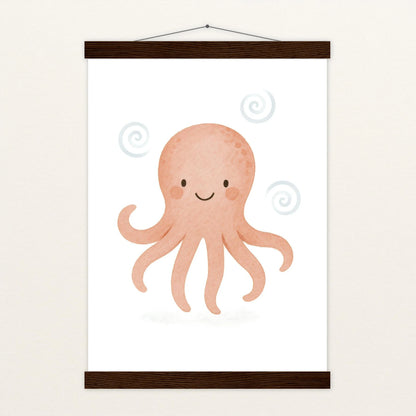 Tilli der Tintenfisch Poster mit Leisten von tinylearner