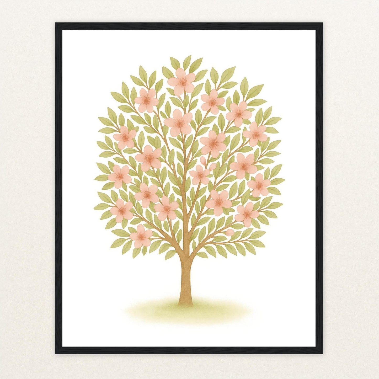 Kirschbaum Poster mit Holzrahmen von tinylearner