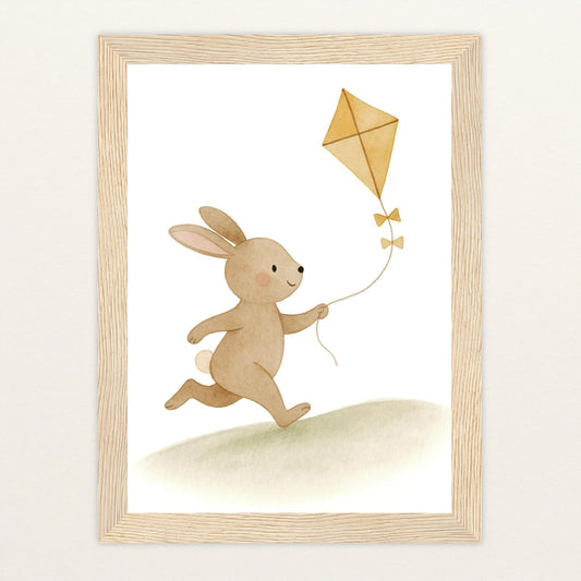 Holly der Hase - Motiv: "Drachen" Poster mit Holzrahmen von tinylearner