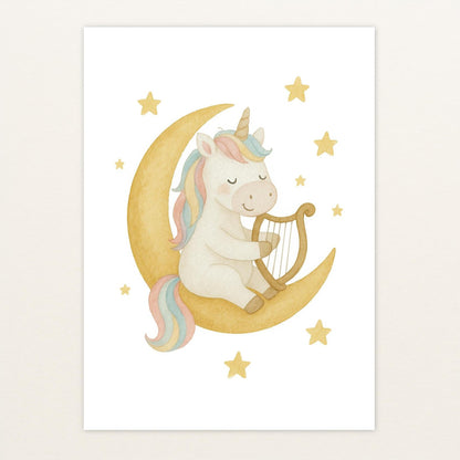 Luni das Einhorn - Motiv: "Mond" Poster von tinylearner