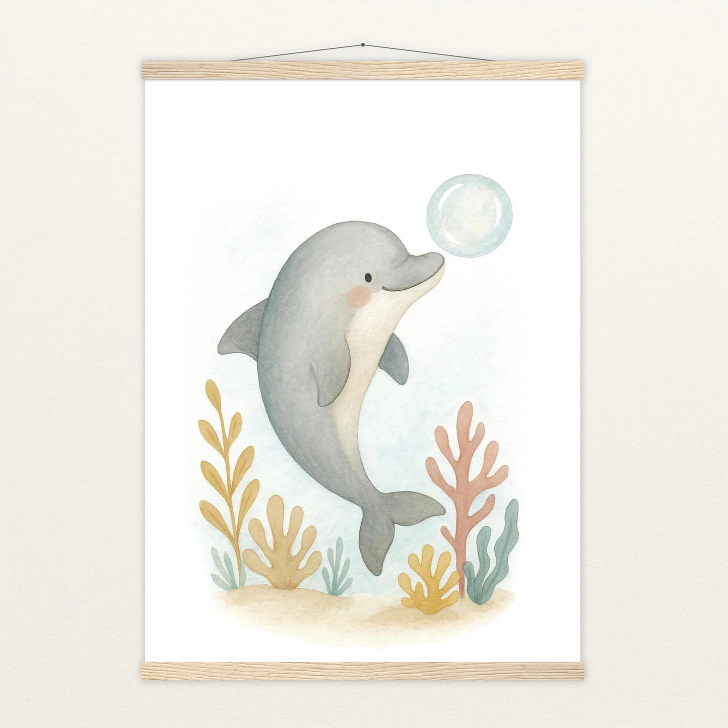 Dora der Delfin - Motiv: "Luftblase" Poster mit Leisten von tinylearner