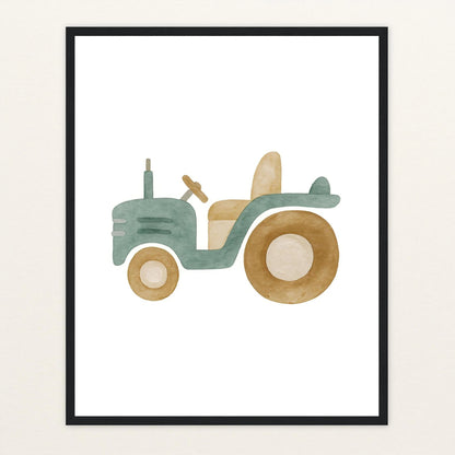 Traktor Poster mit Holzrahmen von tinylearner