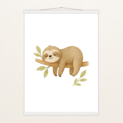 Fred das Faultier Poster mit Leisten von tinylearner