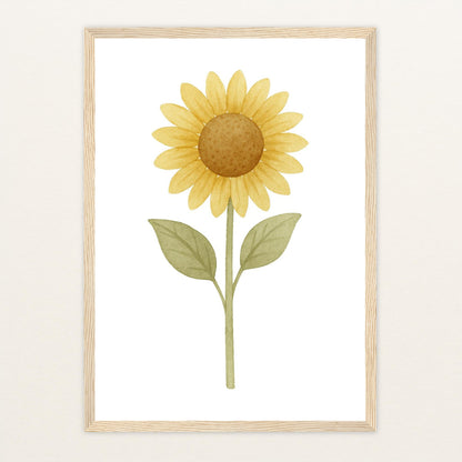 Sonnenblume Poster mit Holzrahmen von tinylearner