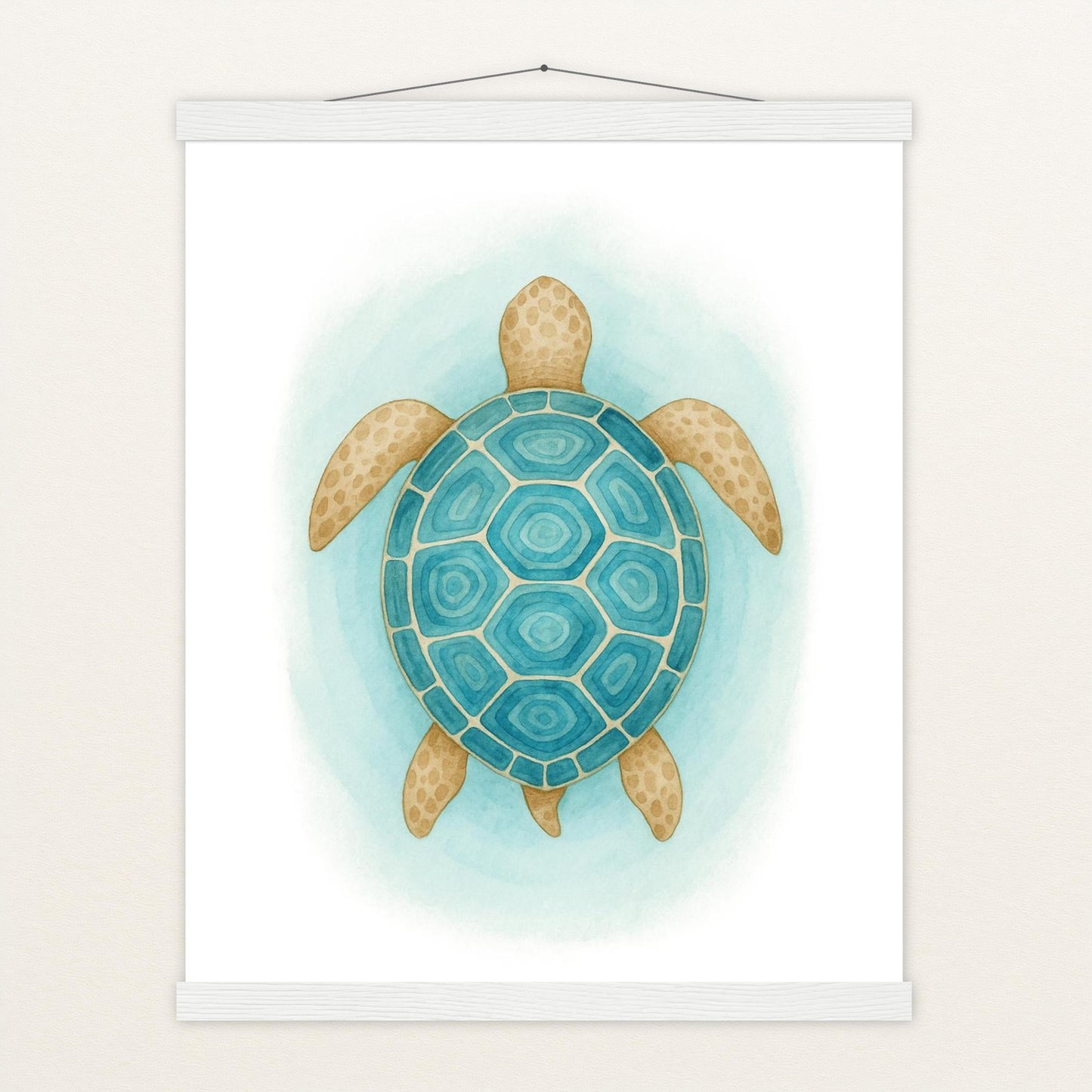 Sora die Schildkröte - Motiv: "Treiben" Poster mit Leisten von tinylearner