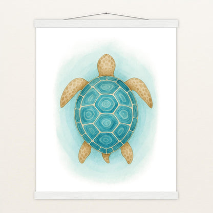 Sora die Schildkröte - Motiv: "Treiben" Poster mit Leisten von tinylearner