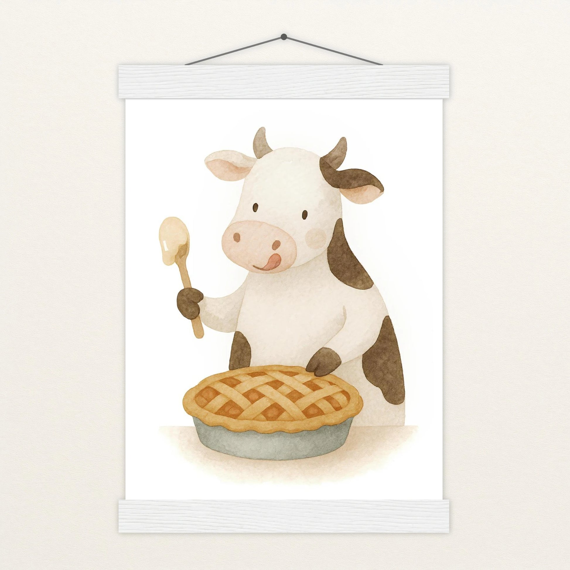 Klara die Kuh - Motiv: "Kuchen" Poster mit Leisten von tinylearner