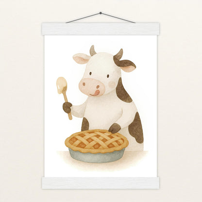 Klara die Kuh - Motiv: "Kuchen" Poster mit Leisten von tinylearner