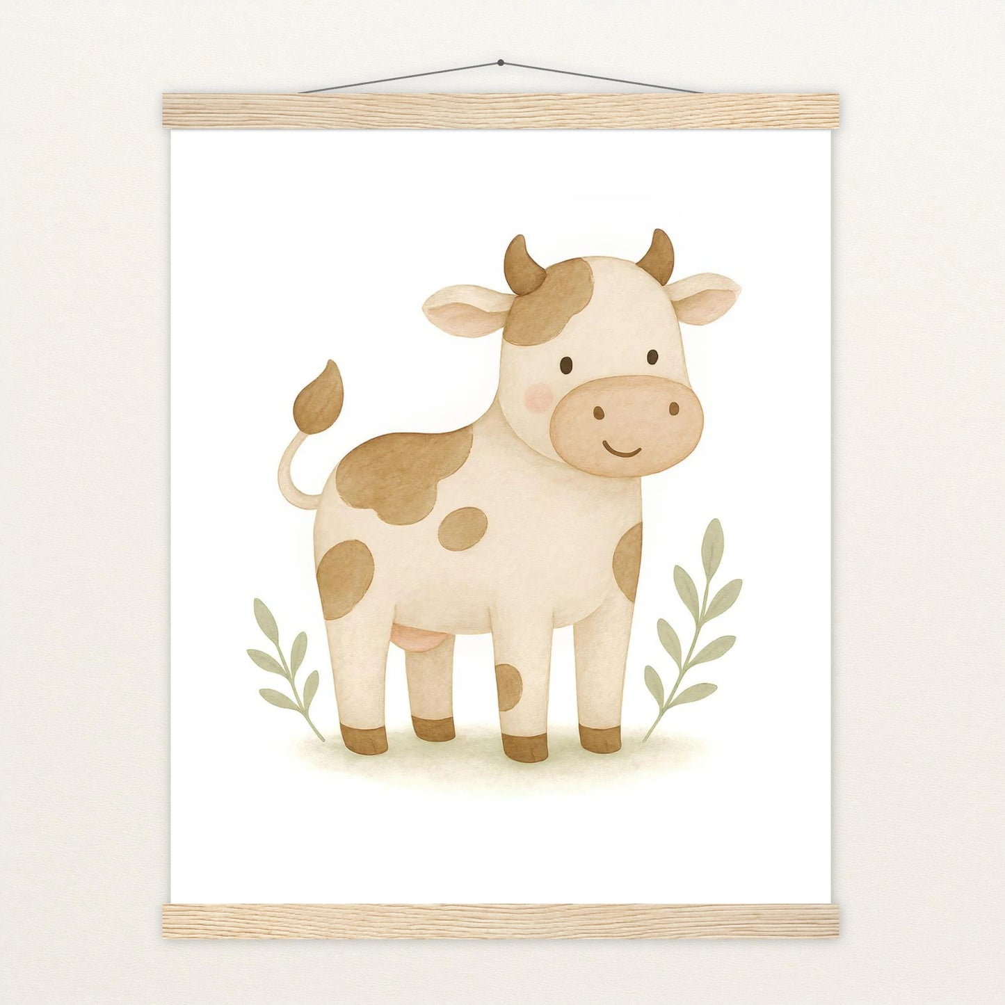 Klara die Kuh Poster mit Leisten von tinylearner