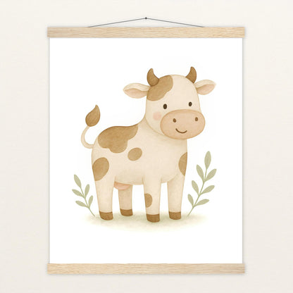 Klara die Kuh Poster mit Leisten von tinylearner