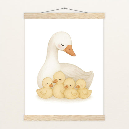 Gusi die Gans - Motiv: "Familie" Poster mit Leisten von tinylearner