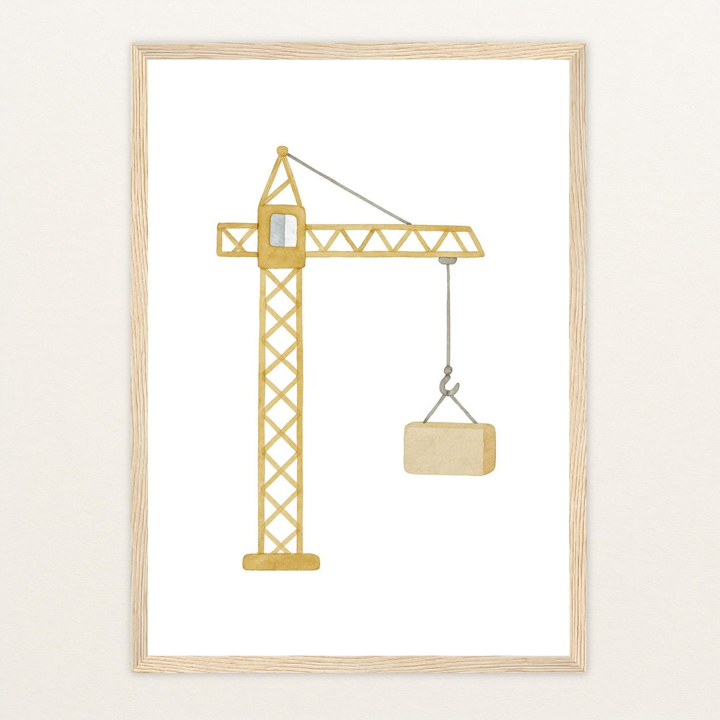 Kran Poster mit Holzrahmen von tinylearner