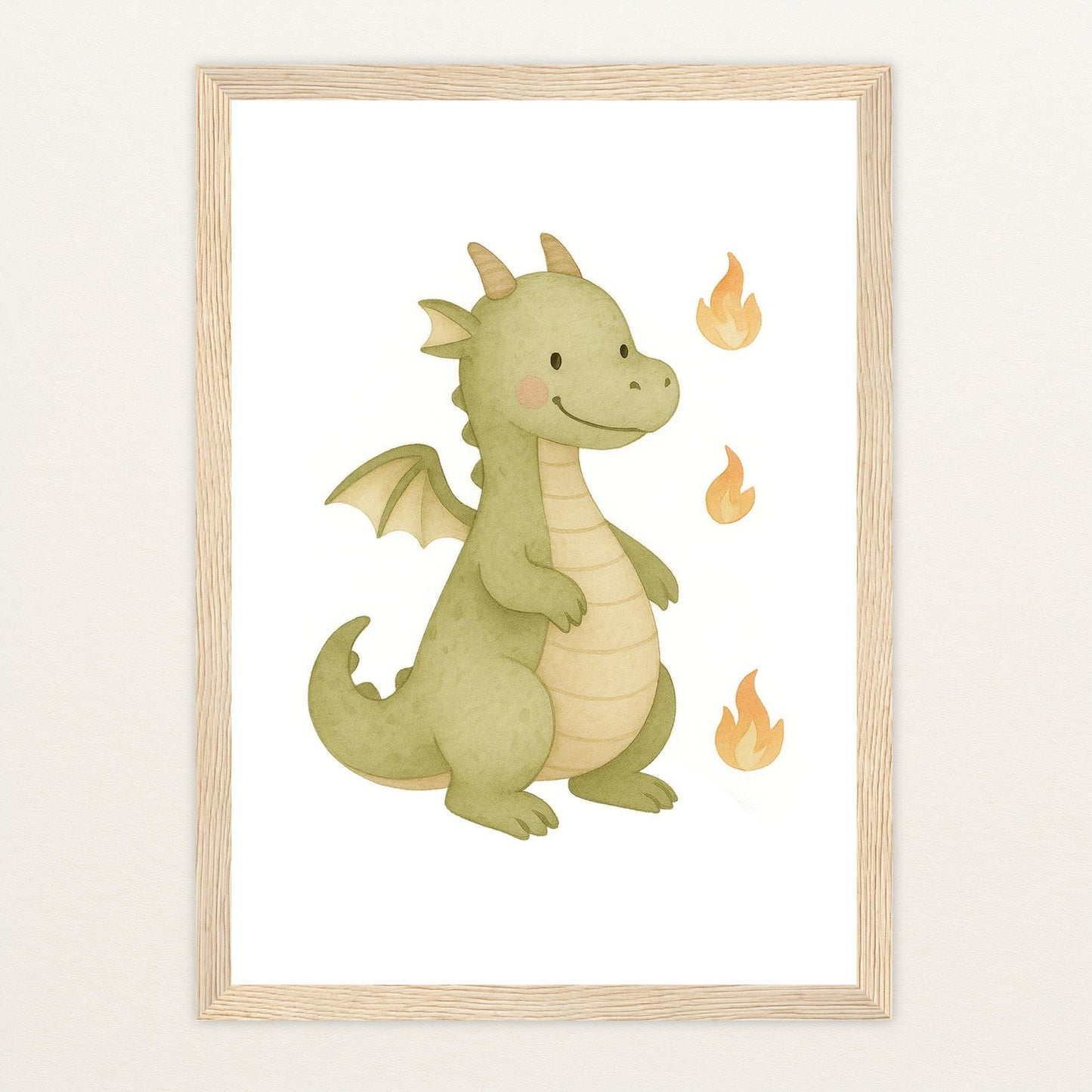 Drax der Drache Poster mit Holzrahmen von tinylearner