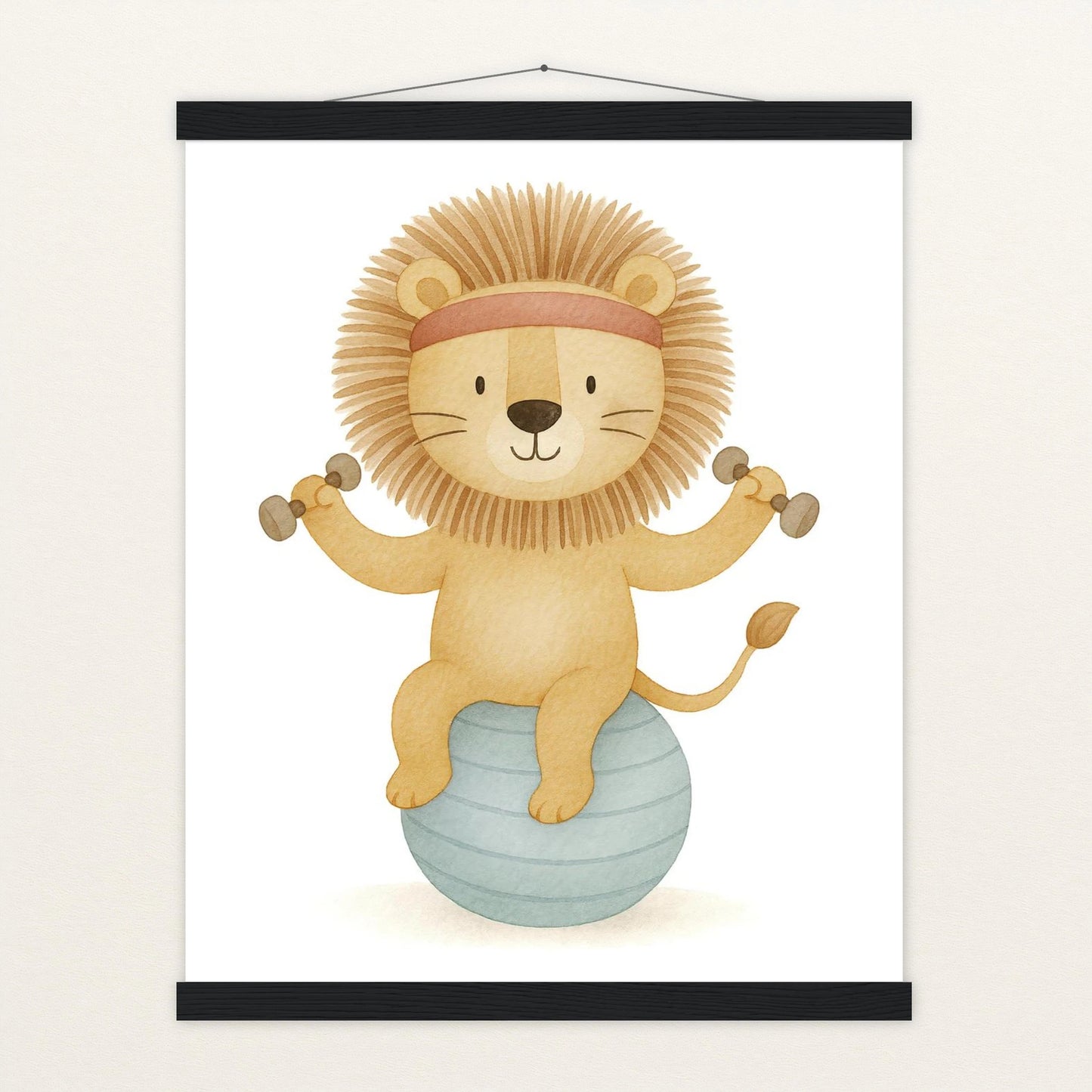 Leo der Löwe - Motiv: "Workout" Poster mit Leisten von tinylearner