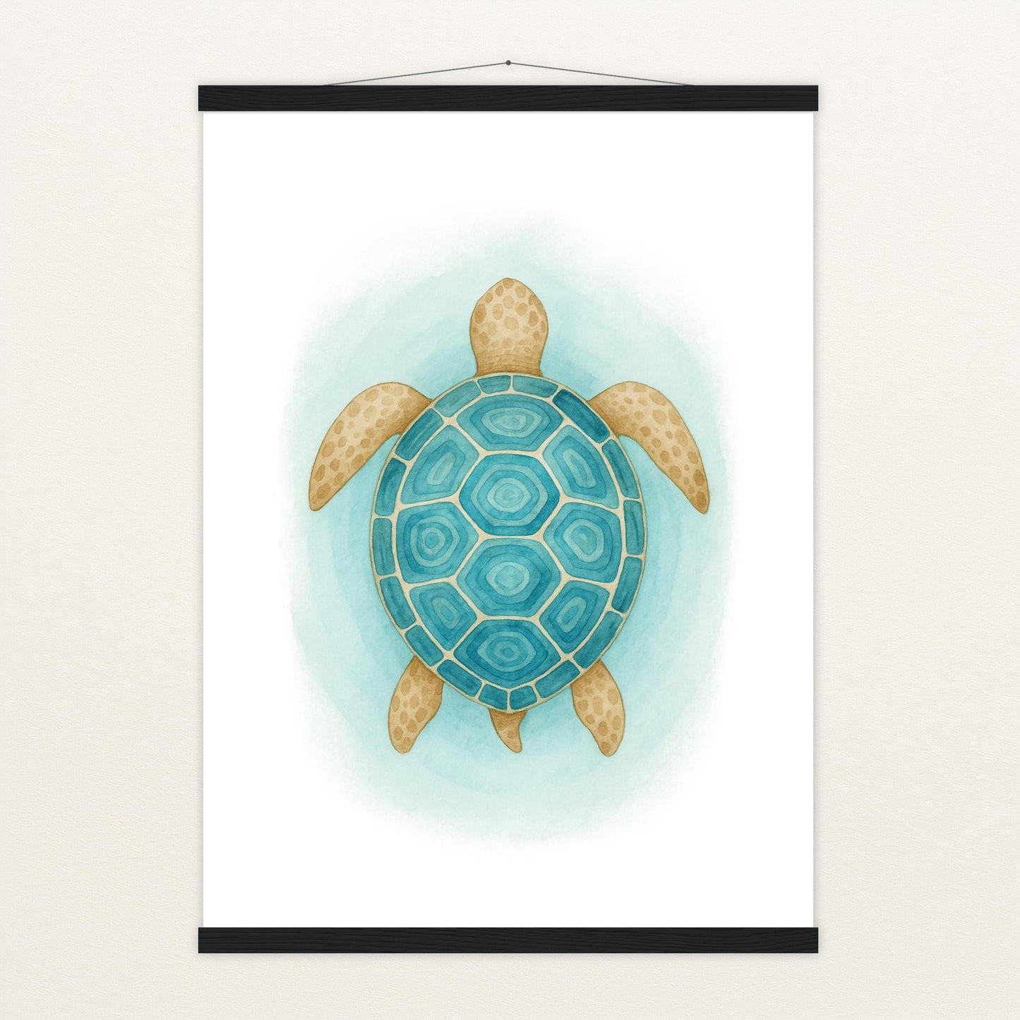 Sora die Schildkröte - Motiv: "Treiben" Poster mit Leisten von tinylearner