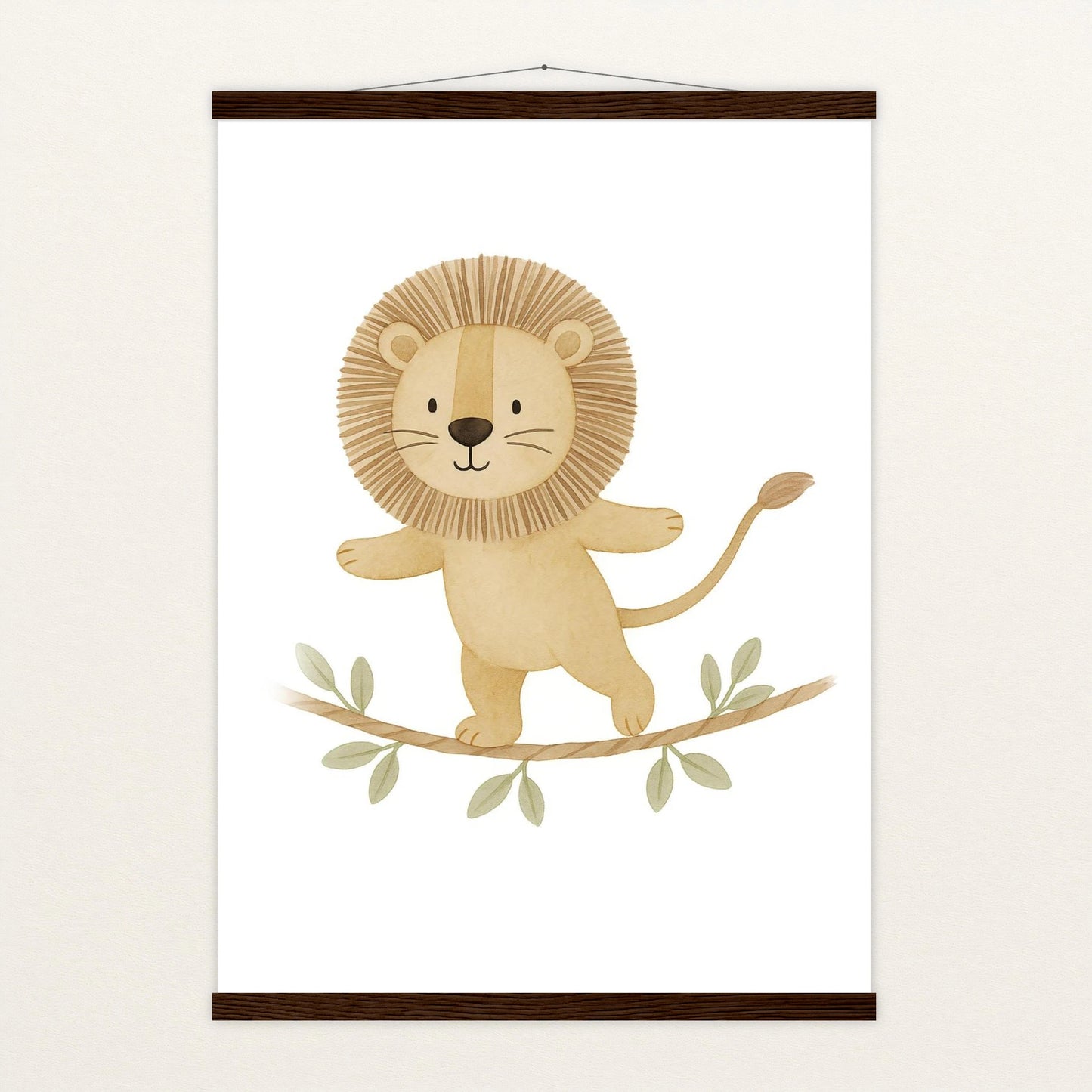 Leo der Löwe - Motiv: "Seiltanz" Poster mit Leisten von tinylearner