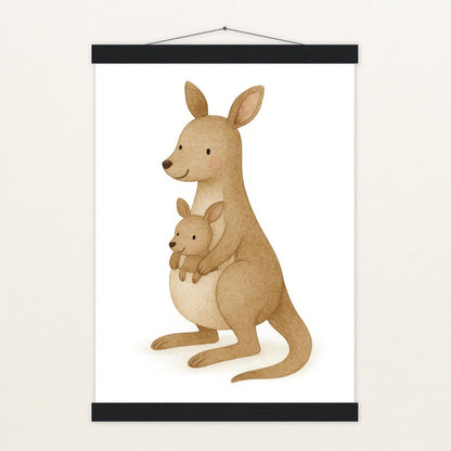Kängu das Känguru Poster mit Leisten von tinylearner