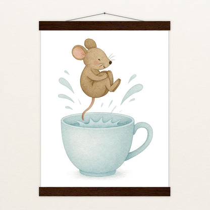 Mimi die Maus - Motiv: "Pool" Poster mit Leisten von tinylearner