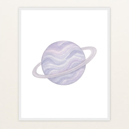 Planet Poster mit Holzrahmen von tinylearner