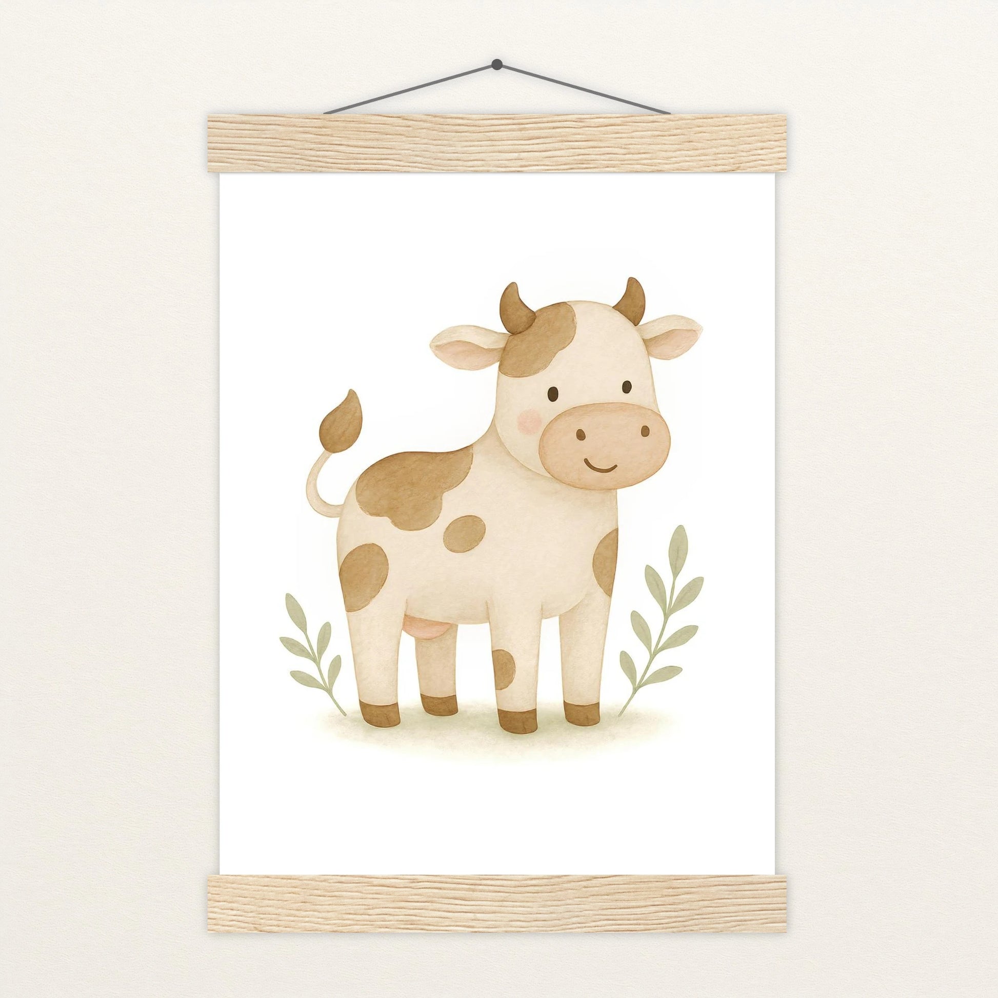 Klara die Kuh Poster mit Leisten von tinylearner