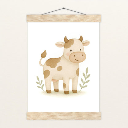 Klara die Kuh Poster mit Leisten von tinylearner