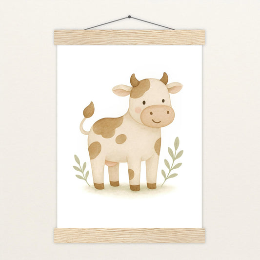 Klara die Kuh Poster mit Leisten von tinylearner