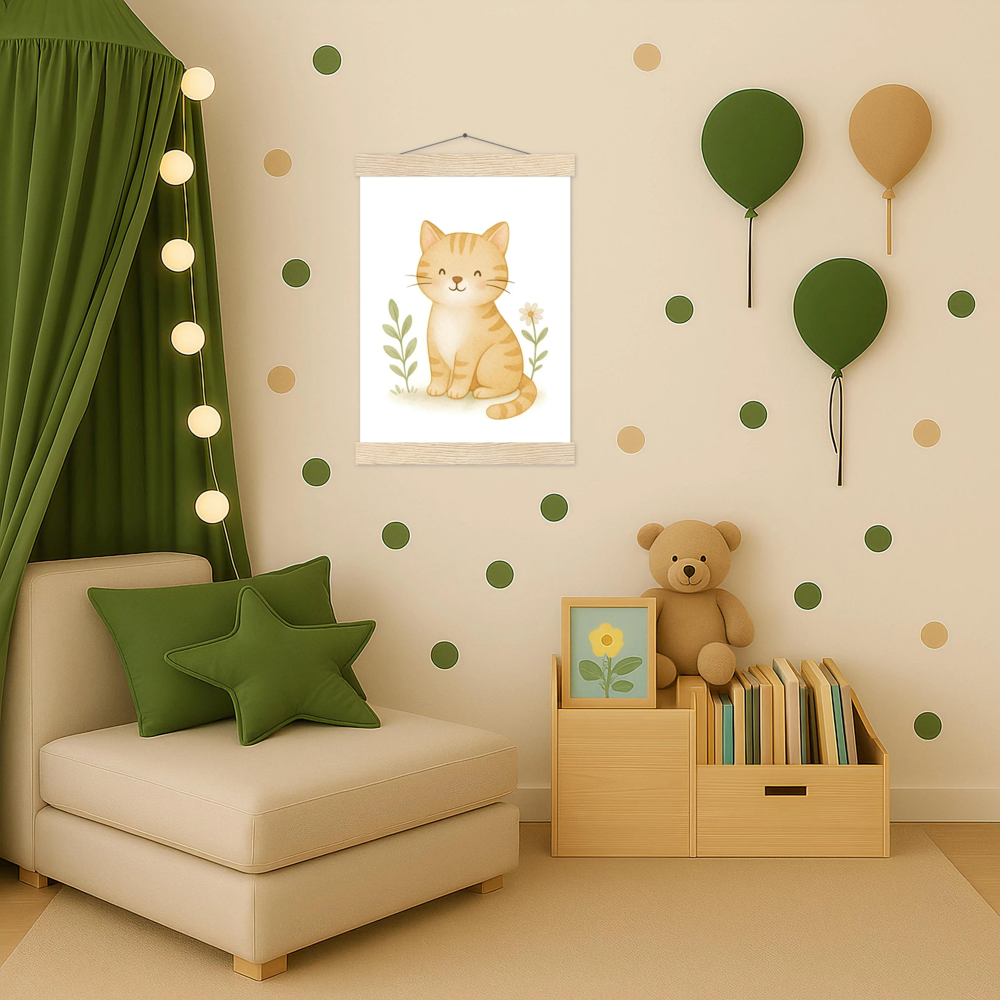 Kira die Katze Poster mit Leisten von tinylearner