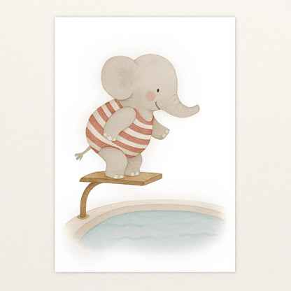 Emil der Elefant - Motiv: "Pool" Poster von tinylearner