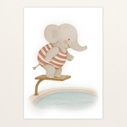 Emil der Elefant - Motiv: "Pool" Poster von tinylearner