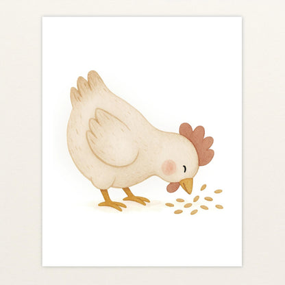 Hanni das Huhn - Motiv: "Körner" Poster von tinylearner
