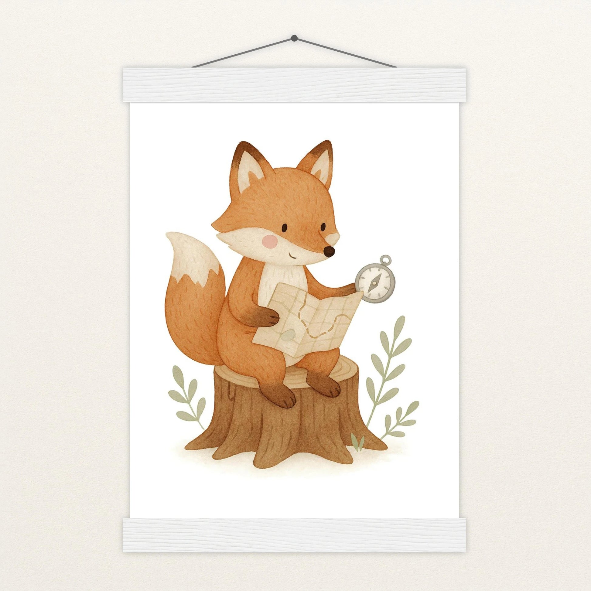 Finnegan der Fuchs - Motiv: "Abenteuerlust" Poster mit Leisten von tinylearner