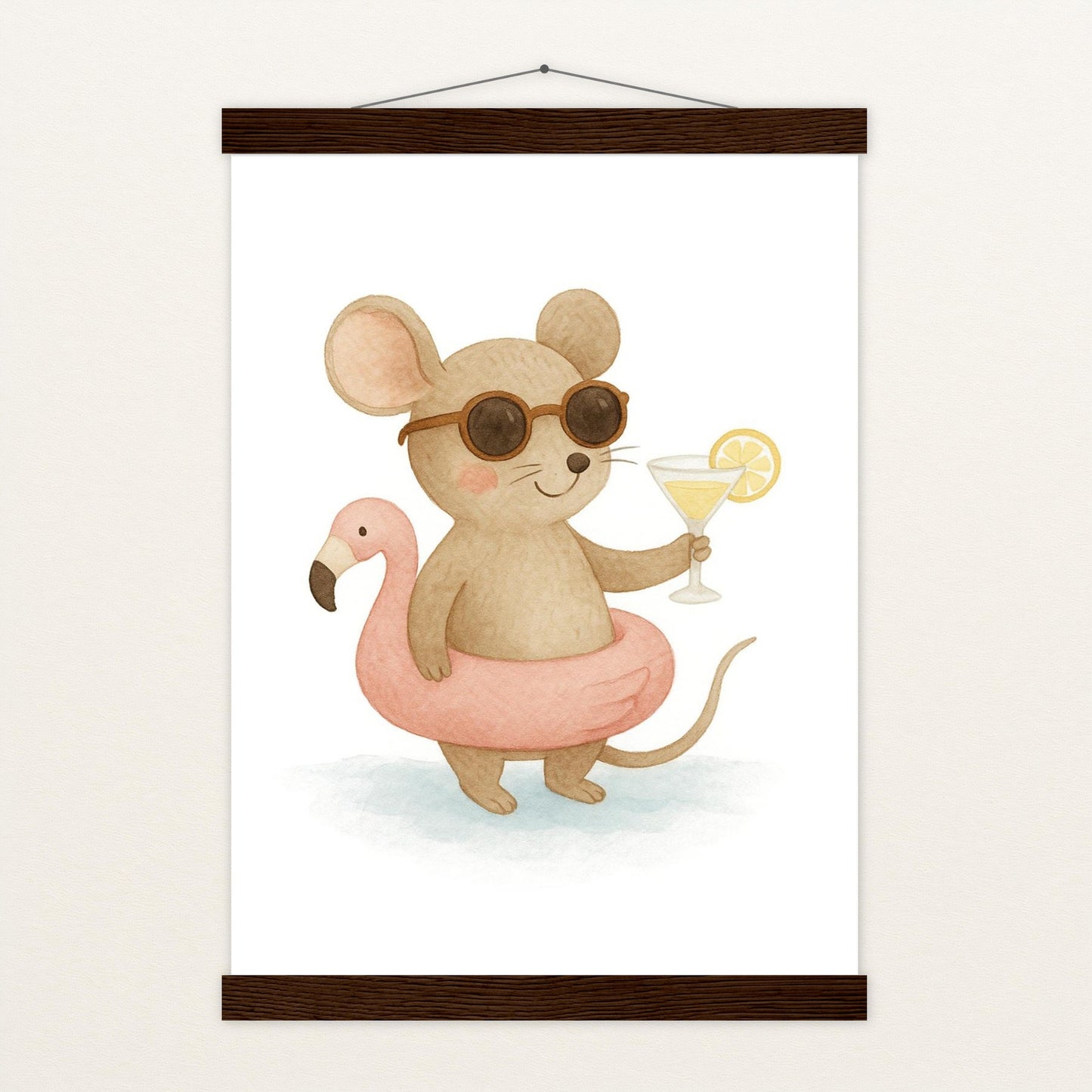 Mimi die Maus - Motiv: "Pooltag" Poster mit Leisten von tinylearner