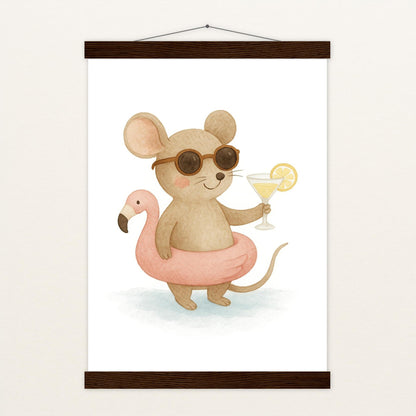 Mimi die Maus - Motiv: "Pooltag" Poster mit Leisten von tinylearner