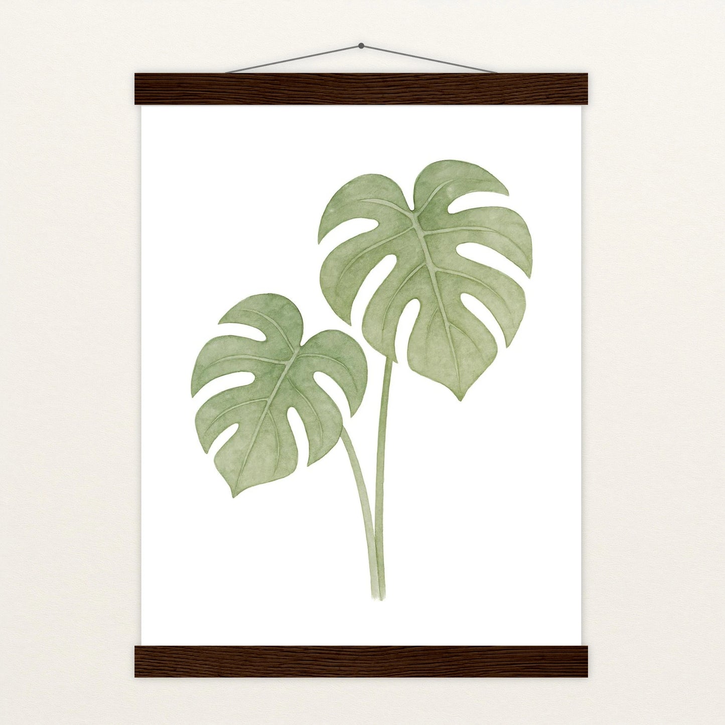 Monstera-Blätter Poster mit Leisten von tinylearner