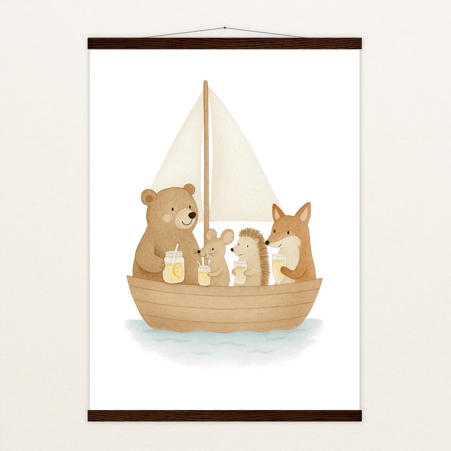 Tierfreunde - Motiv: "Segelschiff" Poster mit Leisten von tinylearner