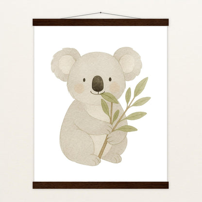 Kori der Koala - Motiv: "Eukalyptus" Poster mit Leisten von tinylearner