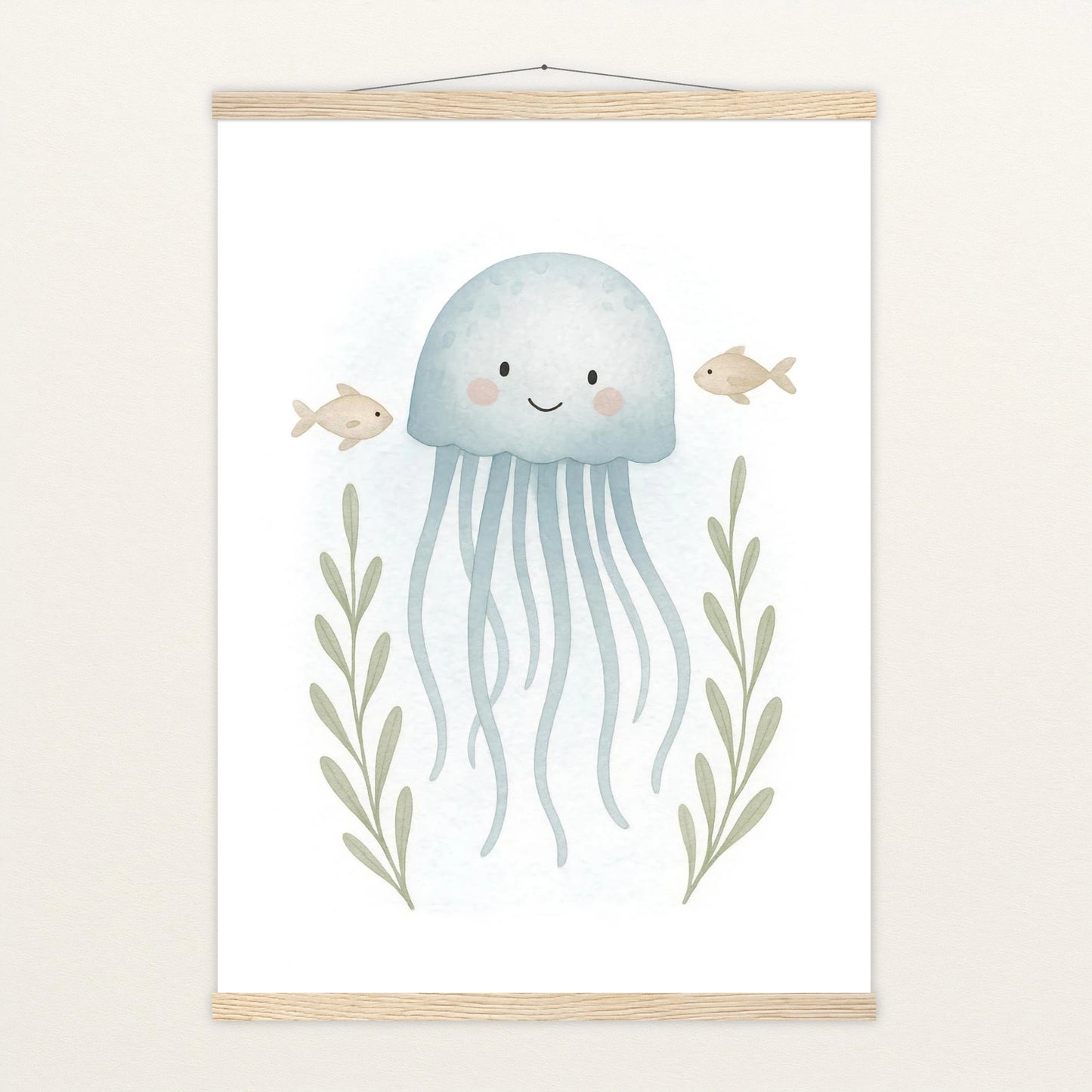 Quinn die Qualle Poster mit Leisten von tinylearner