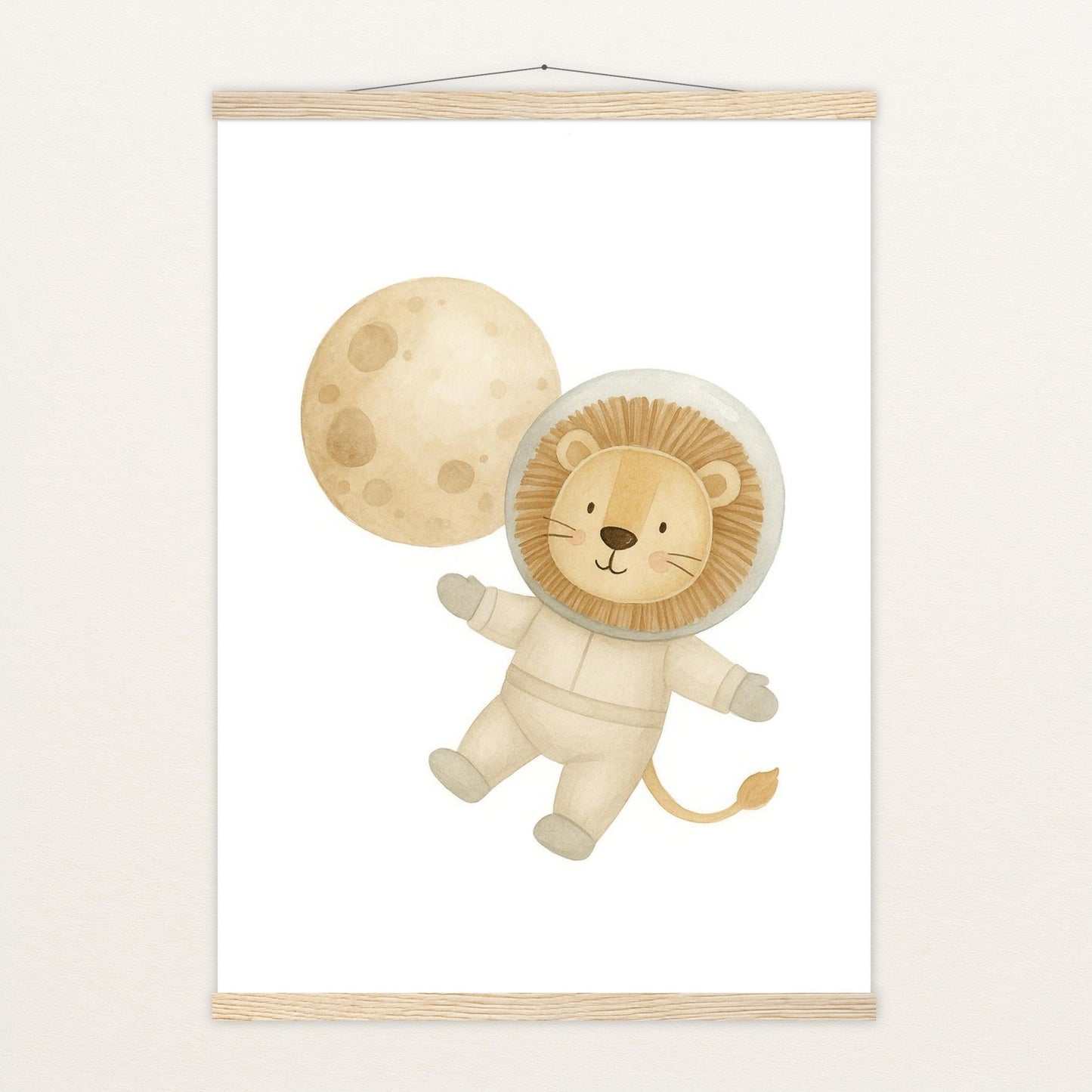 Leo der Löwe - Motiv: "Astronaut" Poster mit Leisten von tinylearner