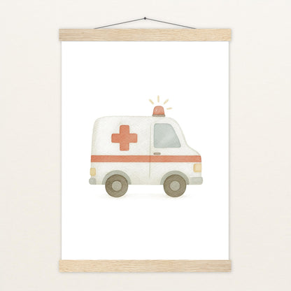 Krankenwagen Poster mit Leisten von tinylearner