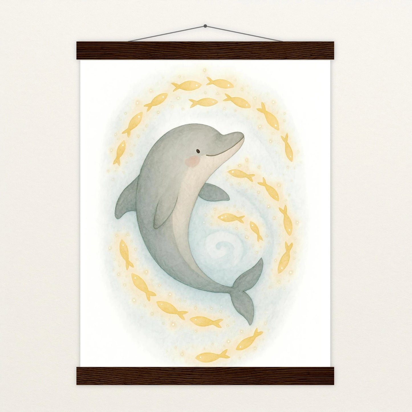 Dora der Delfin - Motiv: "Leuchtfische" Poster mit Leisten von tinylearner