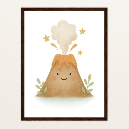 Vulkan Poster mit Holzrahmen von tinylearner