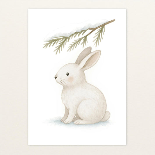 Sina der Schneehase - Motiv: "Nadelzweig" Poster von tinylearner