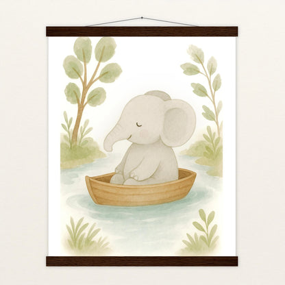 Emil der Elefant - Motiv: "Boot" Poster mit Leisten von tinylearner